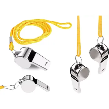 Kovová píšťalka na šňůrce