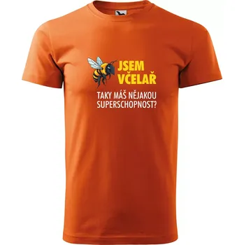 Sablio Tričko s potiskem Jsem včelař, taky máš nějakou superschopnost? - oranžové S