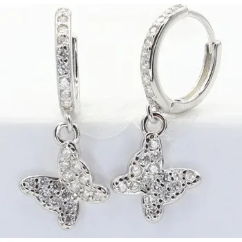 Náušnice Stříbrné náušnice kamenové kroužky