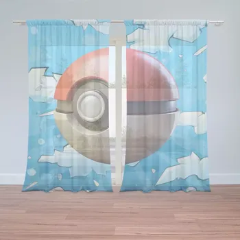 Záclona Sablio Záclony Pokemon ball Obloha: 2ks 150x250cm