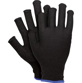 Pracovní rukavice Reis POLFINGER rukavice s PVC tečky black 6-10