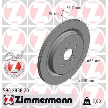 Brzdový kotouč Brzdový kotouč ZIMMERMANN 590.2838.20