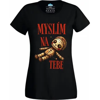 Dámské tričko Voodoo Panenka Myslím na tebe (Velikost: 4XL, Barva: Černá)