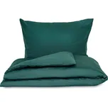 Saténové povlečení 140x200, 70x90cm tmavě zelené
