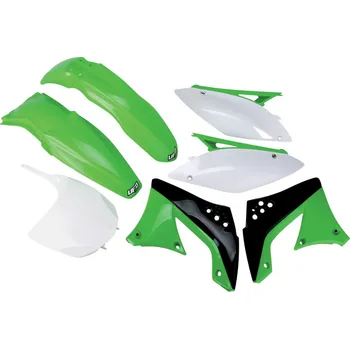 UFO kompletní sada plastů KAWASAKI KXF 450 09-11 barva 10-11 (zelená/bílá/černá) (KA216E999) (UFO kompletní sada plastů KAWASAKI KXF 450 09-11 barva 10-11 (zelená/bílá/černá) (KA216E999))