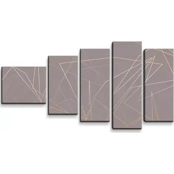 Obraz Sablio Obraz - 5-dílný Trojúhelníková abstrakce - 100x60 cm