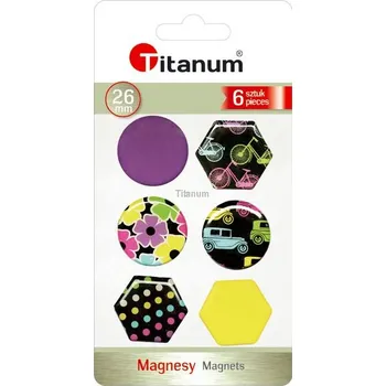 Dekorativní magnet Magnety, RŮZNÉ VZORY MIX 1, 26mm, 6ks/bal.