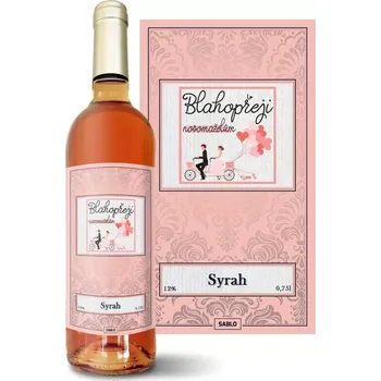 Víno Sablio Růžové víno Blahopřeji novomanželům: 0,75 l
