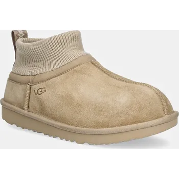 Dívčí obuv Dětské semišové sněhule UGG KIDS' CLASSIC ULTRA STRETCH CUFF 1157702K béžová 12X, EUR 32.5