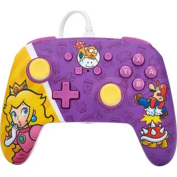 Herní ovladač PowerA Enhanced Wired Controller for Nintendo Switch - Princess Peach Battle - VÝPRODEJ