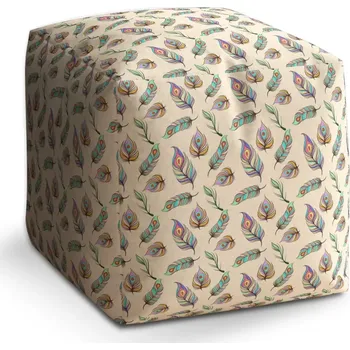 Taburet Sablio Taburet Cube Paví peříčka: 40x40x40 cm