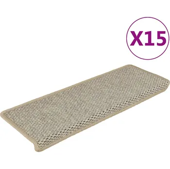 Bytový textil vidaXL Samolepící nášlapy na schody vzhled sisal 15ks 65x21x4cm zelené