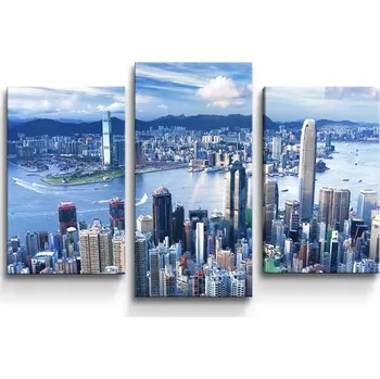 Obraz Sablio Obraz - 3-dílný Město s mrakodrapy - 75x50 cm