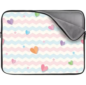 pouzdro na notebook Sablio Obal na notebook Barevná srdíčka - 13"