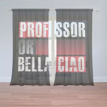 Záclona Sablio Záclony La Casa de Papel Professor or Bella Ciao motiv 3: 2ks 150x250cm