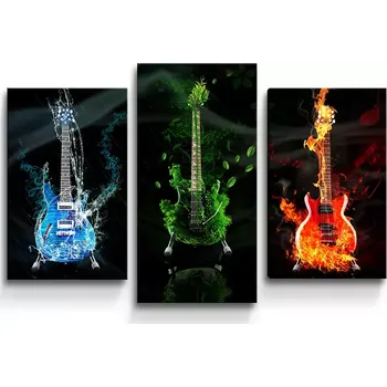 Obraz Sablio Obraz - 3-dílný Kytary - 75x50 cm