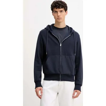 Pánská mikina Mikina s příměsí vlny United Colors of Benetton tmavomodrá barva, s kapucí, 3ORNU500S 59X, vel. M