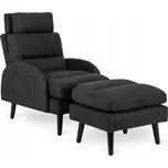 Polohovací křeslo Henry s podnožkou černé