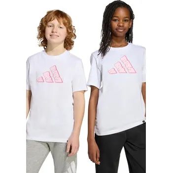 Dětské bavlněné tričko adidas JV5105 bílá 00X, vel. 164