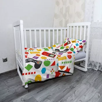 Povlečení Sablio Mikroplyšové dětské povlečení do postýlky Videohra - 100x135 / 40x60