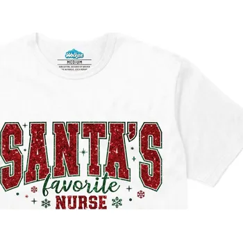 Pánské tričko Pánské tričko Santova Oblíbená Zdravotní Sestrička (Velikost: XXL, Barva: Bílá)