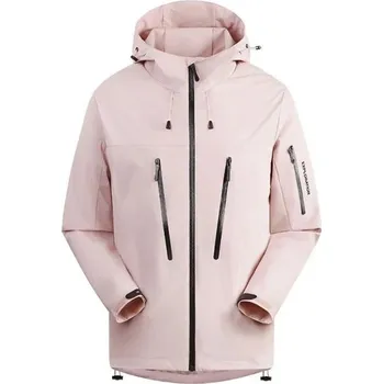 Pánská zimní bunda Větruodolné polyesterové provedení Zapínání na zip Praktické kapsy Teplá polyesterová podšívka Kapuce pro zimní ochranu růžová M