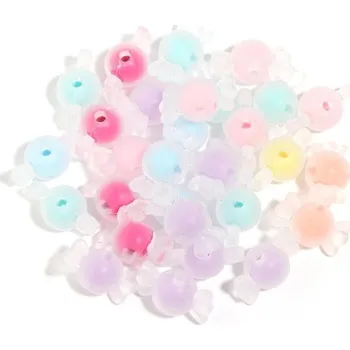 Akrylové korálky bonbon 16,5 x 8,5 mm 100 ks Matný povrch Barevné jádro Přívěsky na náramky a náhrdelníky Tvoření šperků pro děti i dospělé
