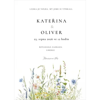 Svatební dekorace Svatební oznámení 354 – Květinová romance