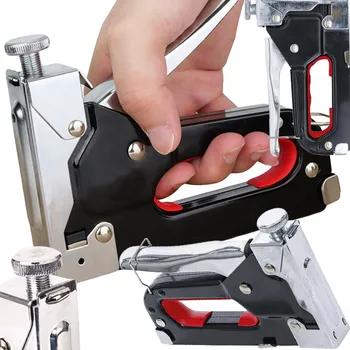 Sponkovačka VERK GROUP Ruční sešívačka na čalounění pro sponky 4-14 mm kovová 3 v 1 s uzamykacím mechanismem