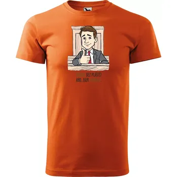 Pánské tričko Sablio Tričko s potiskem pro advokáta Hrdina bez pláště? Ano, jsem advokát - oranžové 5XL