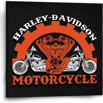 Obraz Sablio Obraz Harley-Davidson motor Černé pozadí - 50x50 cm