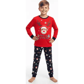 Chlapecké pyžamo VÁNOČNÍ PYŽAMO SE SOBEM, velikost 134-164 Barva: Červená, Velikost: 164