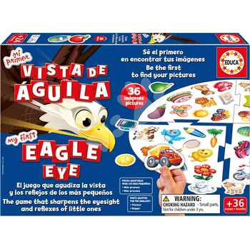 Desková hra Společenská hra Orlí zrak My first Eagle Eye Educa 36 obrázků ve španělštině a angličtině