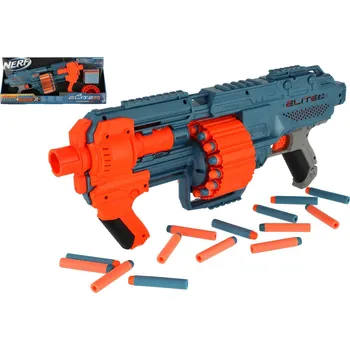 Hračka Teddies Pistole Nerf na pěnové náboje plast 52cm s náboji 30ks v krabici 67x31x8cm