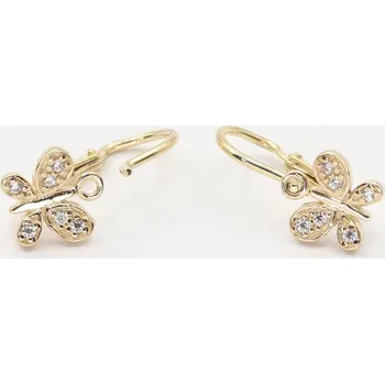 Náušnice Dětské zlaté náušnice se zirkony C2748W (585/1000) 1.25 g