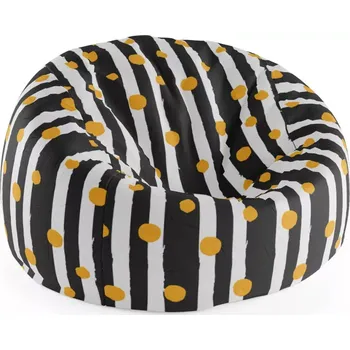 Sedací pytel Sablio Sedací vak Cocoon Pruhy a puntíky - 75 x 45 x 35 cm