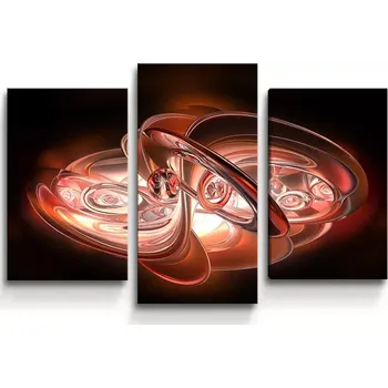 Obraz Sablio Obraz - 3-dílný Červená abstrakce - 75x50 cm