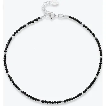 Řetízek Nákotník z onyxu se stříbrnými korálky - Ag925