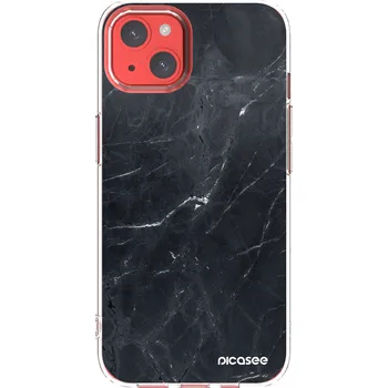 Pouzdro na mobilní telefon Picasee silikonový průhledný obal pro Apple iPhone 13 - Black marble