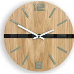 Dřevěné nástěnné hodiny Android 33,5 cm dub přírodní/černé