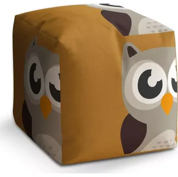 Taburet Sablio Taburet Cube Kreslená sova: 40x40x40 cm