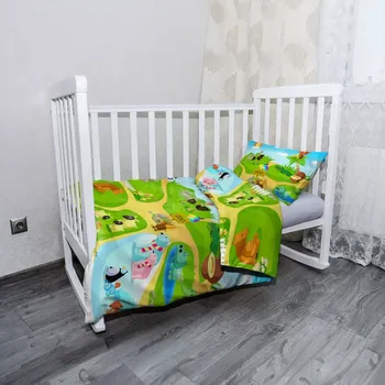 Povlečení Sablio Mikroplyšové dětské povlečení do postýlky Dětský motiv 3 - 120x90 / 40x60