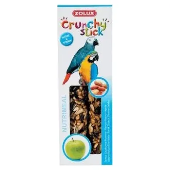 Krmivo pro ptáka Crunchy Stick Parrot Buráky/Jablko 2ks Zolux