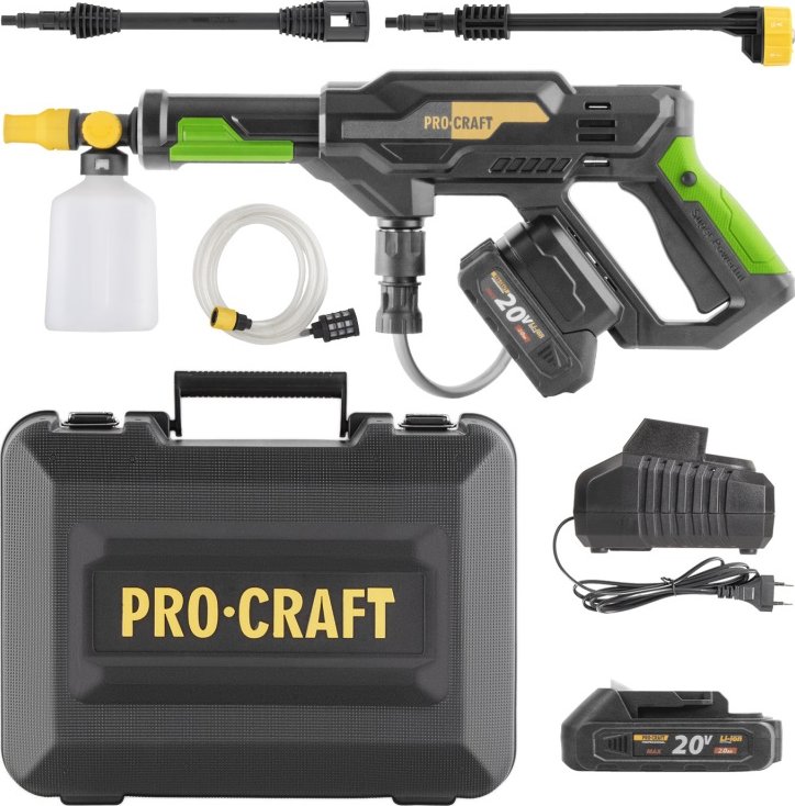 Sada aku tlaková myčka Procraft CW20 + baterie 20/2A a nabíječka 20/1