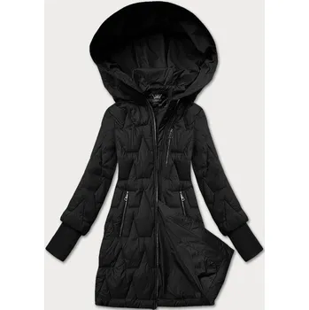 Dámská cargo bunda Černá prošívaná dámská bunda s kapucí Libland, odstíny černé L (40) i392_24603-49