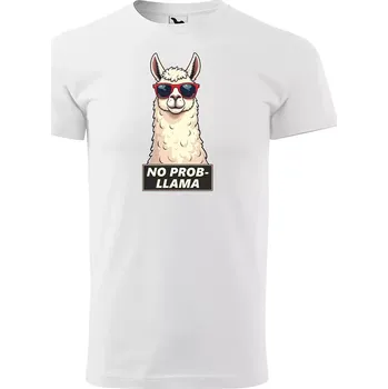 Sablio Tričko s potiskem No prob-llama - bílé S