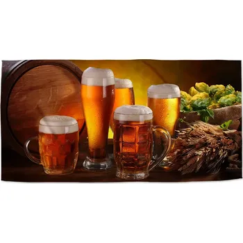 Ručník Sablio Ručník Sklenice s pivem - 70x140 cm