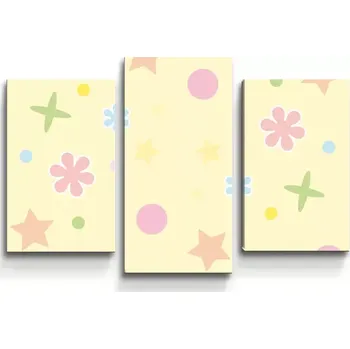 Obraz Sablio Obraz - 3-dílný Květiny na žluté - 75x50 cm