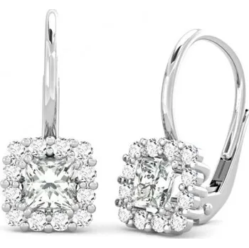 Náušnice Couple, Elegantní visací náušnice Clara, bílé zlato se zirkony, 585-66-3-0298.1B00.0.00.001.07