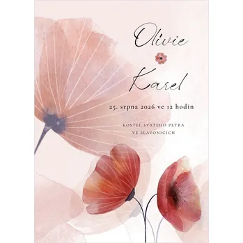 Svatební dekorace Svatební oznámení 361 – Máková romance